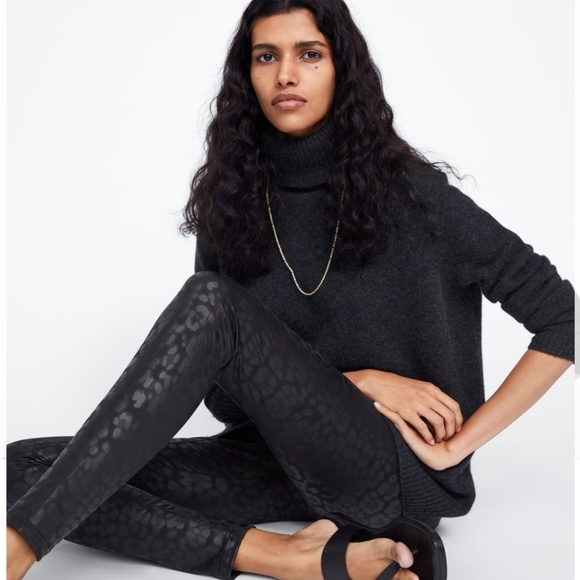 zara leopard print leggings